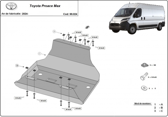 Stahlschutz für Treibstofftank der Marke  Toyota Proace Maxr