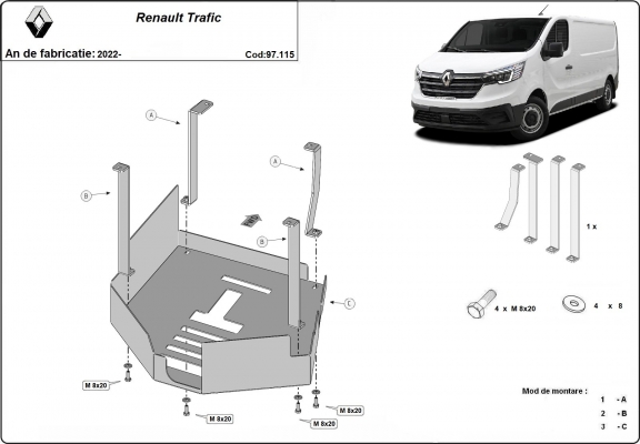 Unterfahrschutz für Katalysator/cat lock der Marke Renault Trafic
