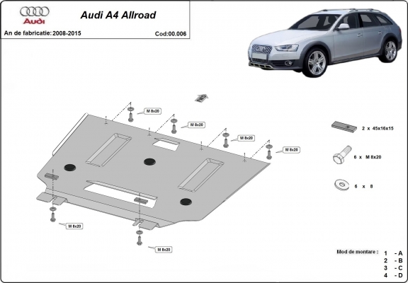 Stahl Getriebe Schutz für  Audi A4 B8 All Road