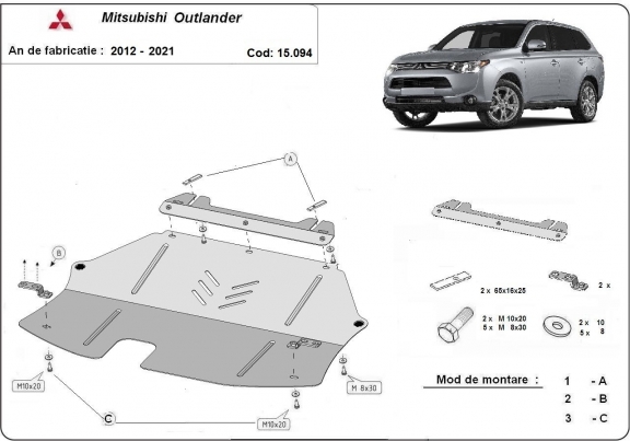 Unterfahrschutz für Motor der Marke Mitsubishi Outlander