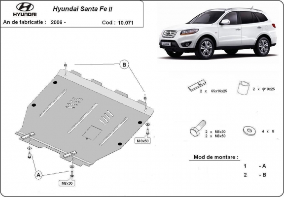 Unterfahrschutz für Motor der Marke Hyundai Santa Fe