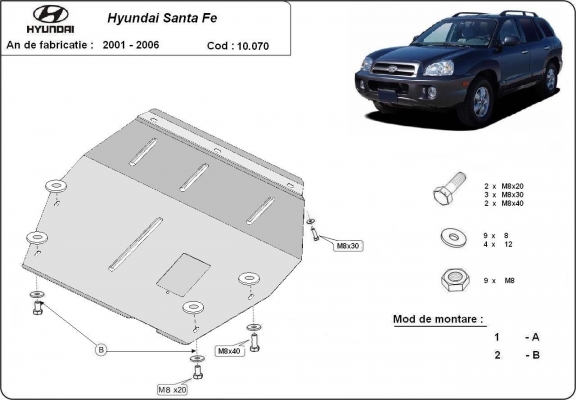 Unterfahrschutz für Motor der Marke Hyundai Santa Fe