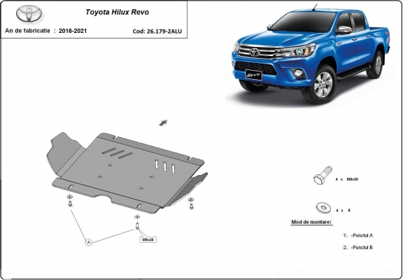 Aluminium Unterfahrschutz für Motor der Marke Toyota Hilux Revo
