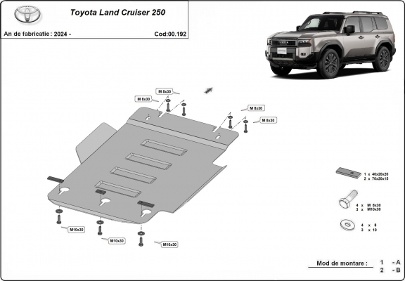 Unterfahrschutz für Motor der Marke Toyota Land Cruiser - Aktionspaket