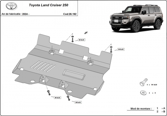 Unterfahrschutz für Motor der Marke Toyota Land Cruiser - Aktionspaket