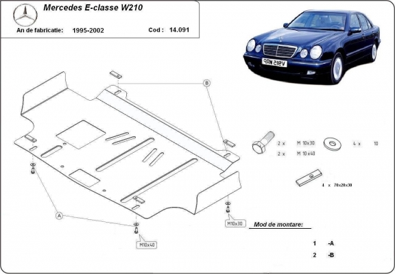 Unterfahrschutz für Motor der Marke Mercedes E-Class W210