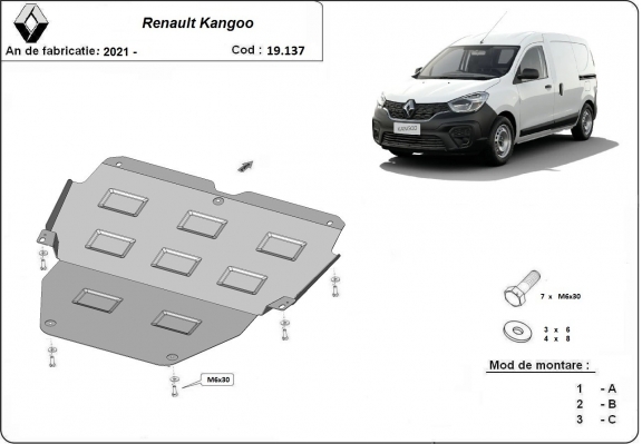 Unterfahrschutz für Motor der Marke Renault Kangoo