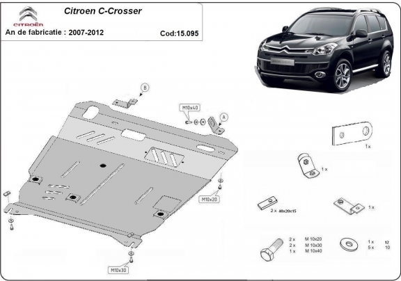 Unterfahrschutz für Motor der Marke Citroen C - Crosser