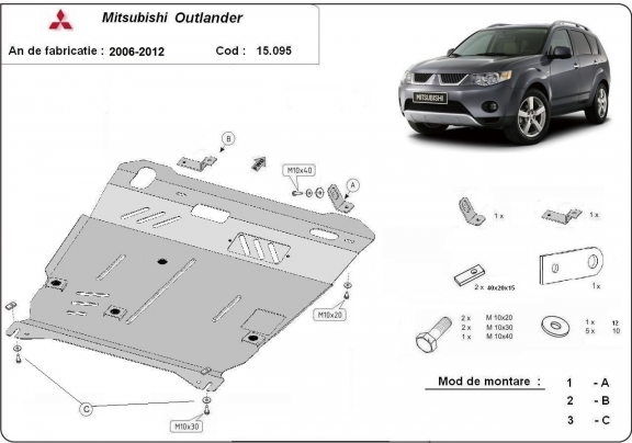 Unterfahrschutz für Motor der Marke Mitsubishi Outlander