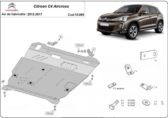 Unterfahrschutz für Motor der Marke Citroen C4 Aircross