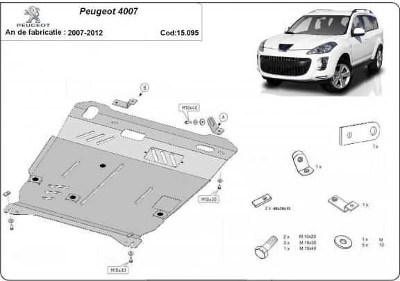 Unterfahrschutz für Motor der Marke Peugeot 4007