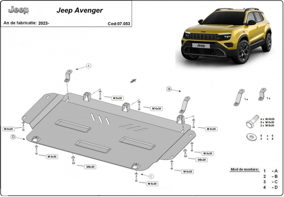Unterfahrschutz für Motor der Marke Jeep Avenger