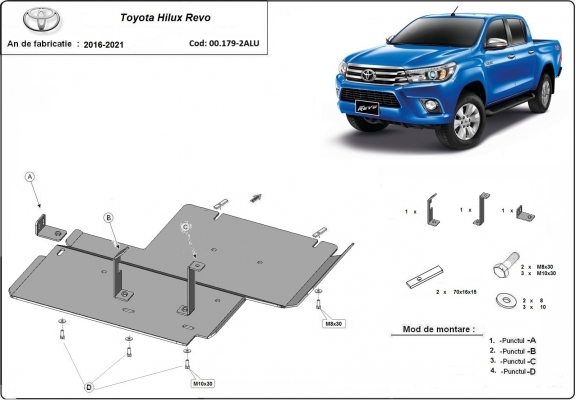 Aluminium Differentialschutz für Toyota Hilux Revo