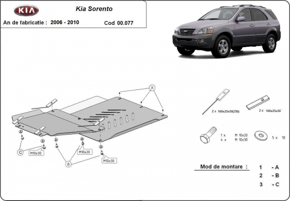 Unterfahrschutz für Getriebe und Differential aus  Kia Sorento