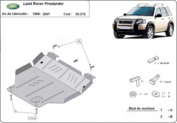 Unterfahrschutz für Motor der Marke Land Rover Freelander 1