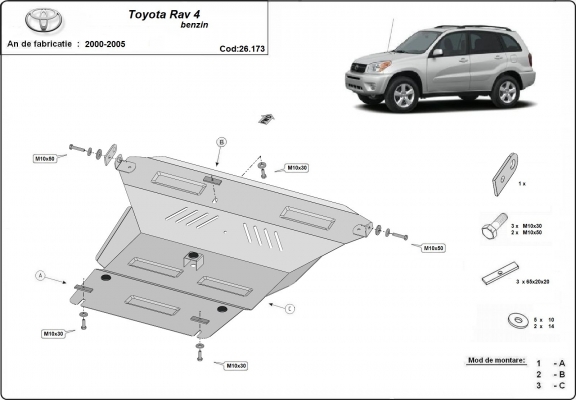Unterfahrschutz für Motor der Marke Toyota Rav4