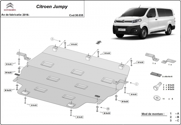 Unterfahrschutz für Motor der Marke Citroen Jumpy