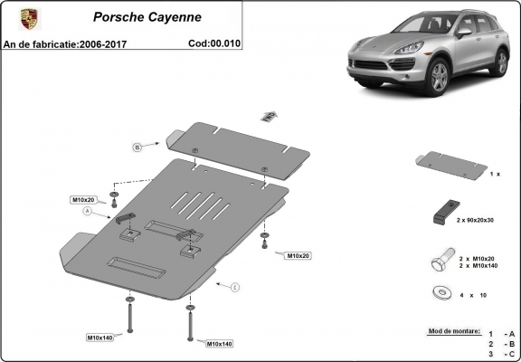 Stahl Getriebe Schutz für Porsche Cayenne