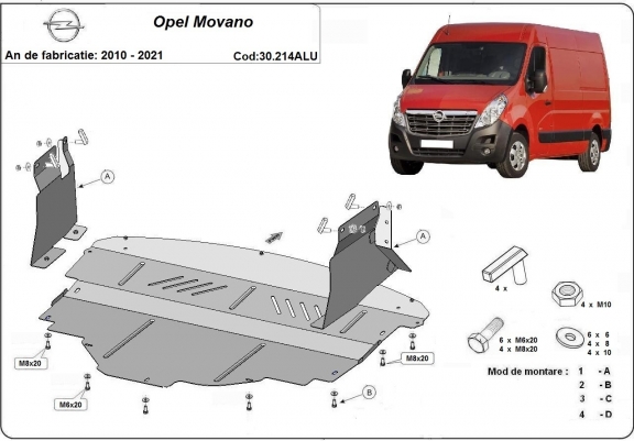 Aluminium  Unterfahrschutz Opel Movano 