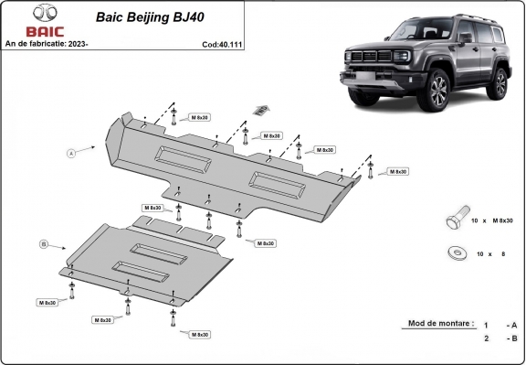 Unterfahrschutz für Motor der Marke Baic Beijing BJ40