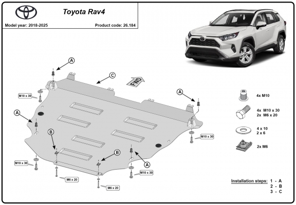 Unterfahrschutz für Motor der Marke Toyota Rav4