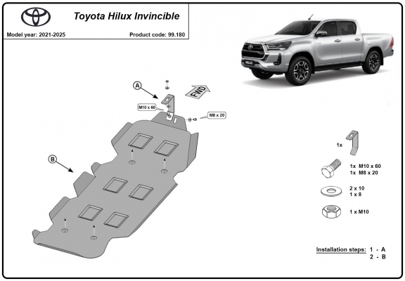 Stahschutz für Treibstofftank der Marke  Toyota Hilux Invincible