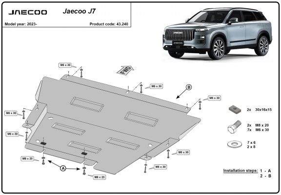 Unterfahrschutz für Motor der Jaecoo J7