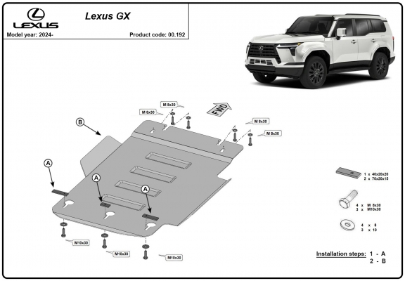 Getriebe Schutz aus Stahl für Lexus GX