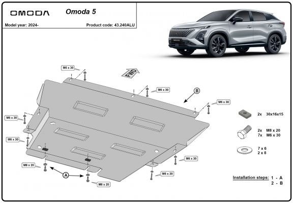 Aluminium Unterfahrschutz für Motor der Marke Omoda 5