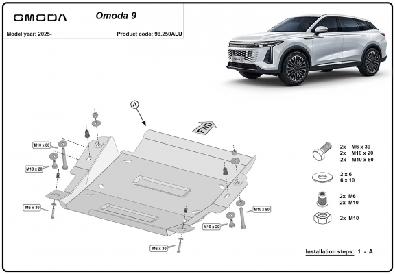 Aluminium Differentialschutz für Omoda 9