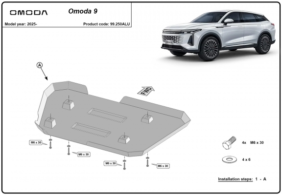Aluminium schutz für Treibstofftank der Marke  Omoda 9