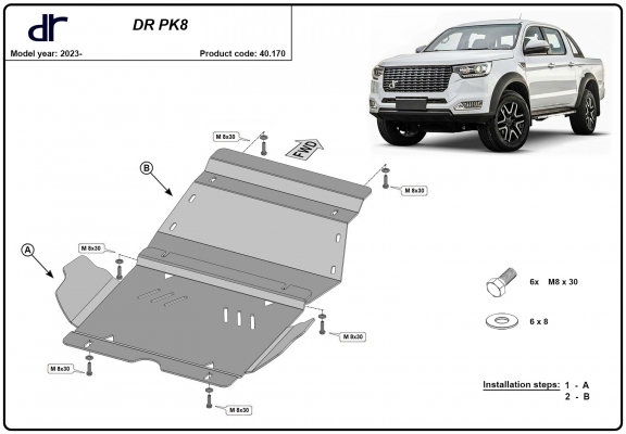 Unterfahrschutz für Motor der Marke DR PK8