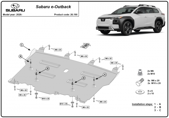 Unterfahrschutz für Motor der Marke Subaru E-Outback