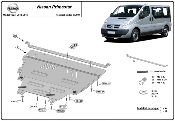 Unterfahrschutz für Motor der Marke Nissan Primastar