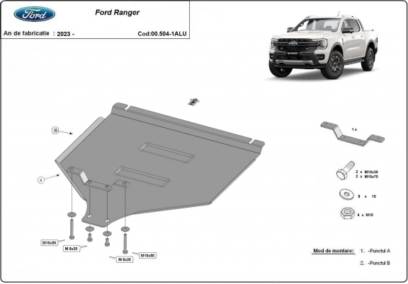 Aluminium Getriebe Schutz für Ford Ranger
