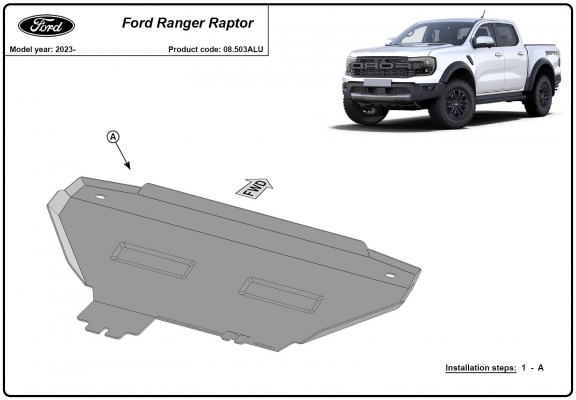 Unterer Aluminium-Kühlerschutz für den Ford Ranger Raptor