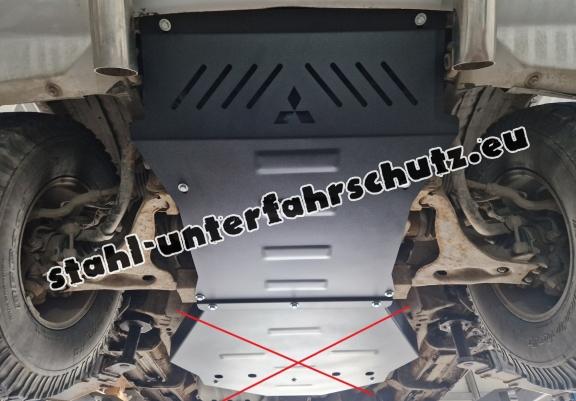 Unterfahrschutz für Motor und  kühler aus Stahl für  Mitsubishi Pajero 3 (V60, V70) Vers 2.0