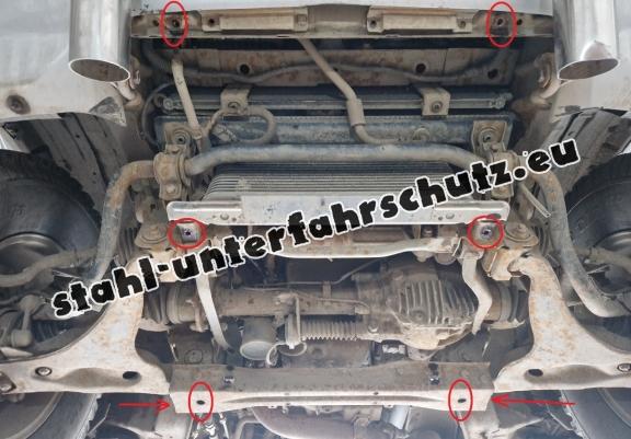 Unterfahrschutz für Motor und  kühler aus Stahl für  Mitsubishi Pajero 3 (V60, V70) Vers 2.0